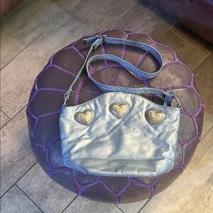 Silver Heart-Embellished Women's Bag